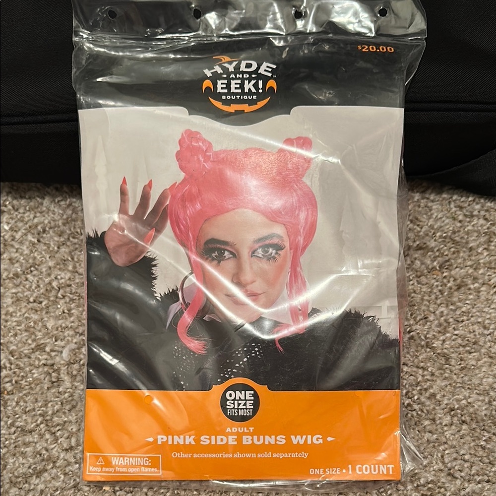 NWT Pink Side Buns Wig